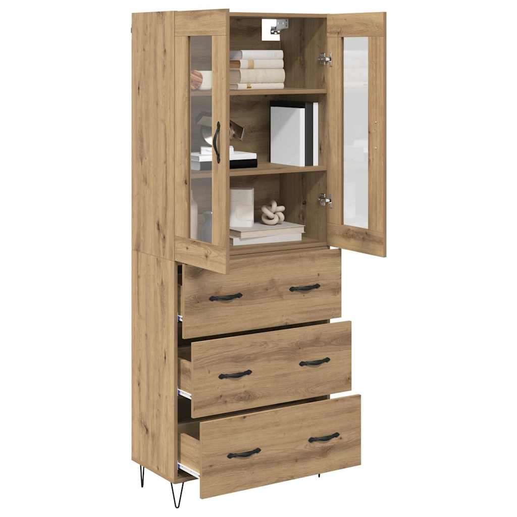 Haut Armoire avec tiroir Chêne artisanal 69,5 x 34 x 180 cm - XIOS