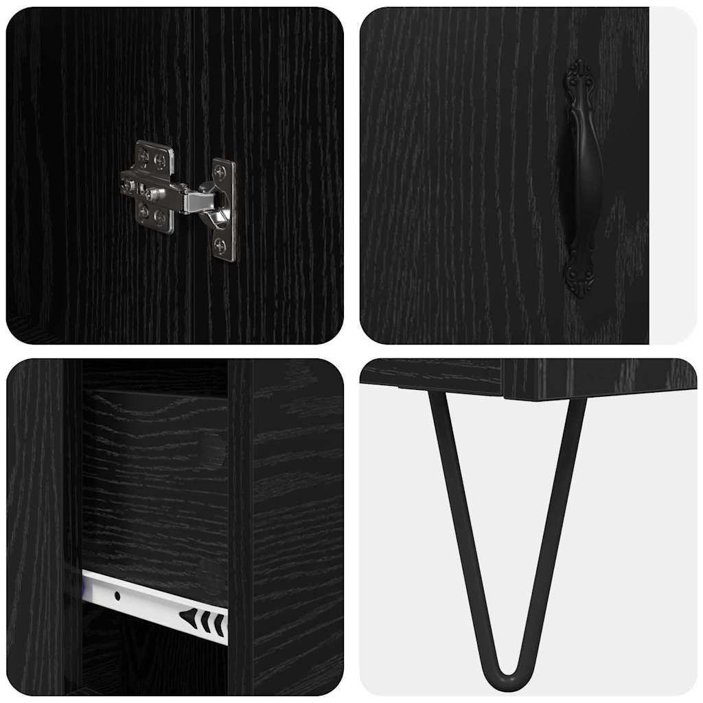 Haut Armoire Chêne noir 69,5 x 34 x 180 cm Bois d'ingénierie - XIOS