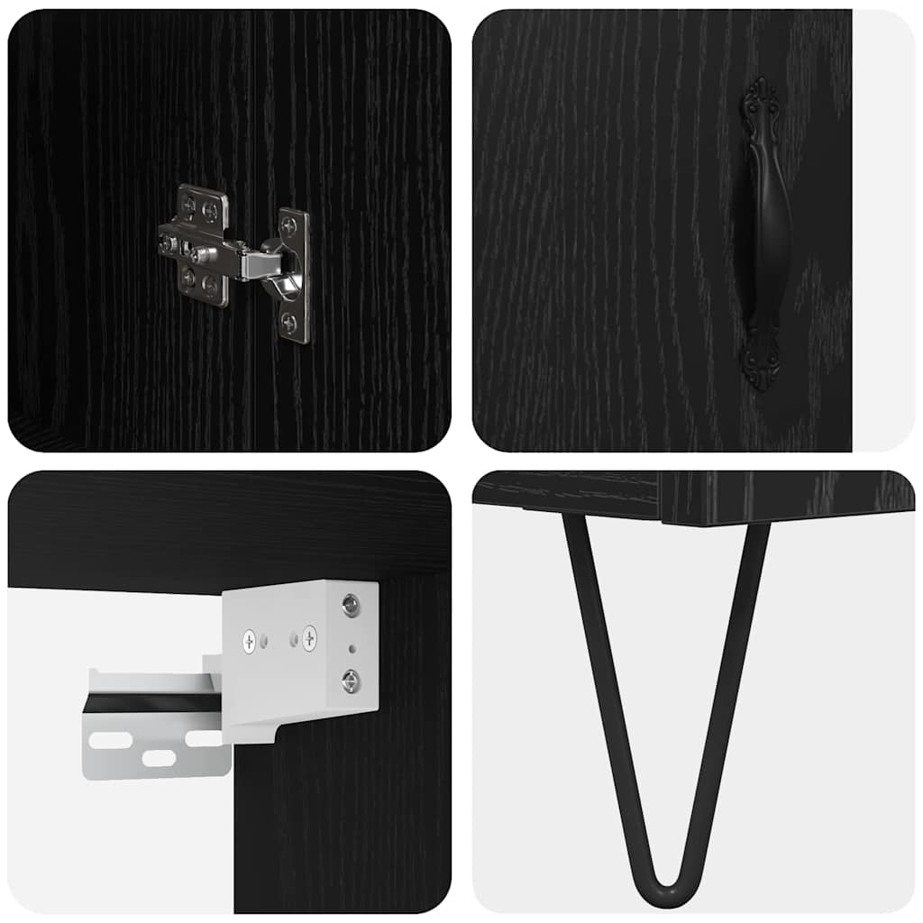 Haut Armoire Chêne noir 69,5 x 34 x 180 cm Bois d'ingénierie - XIOS