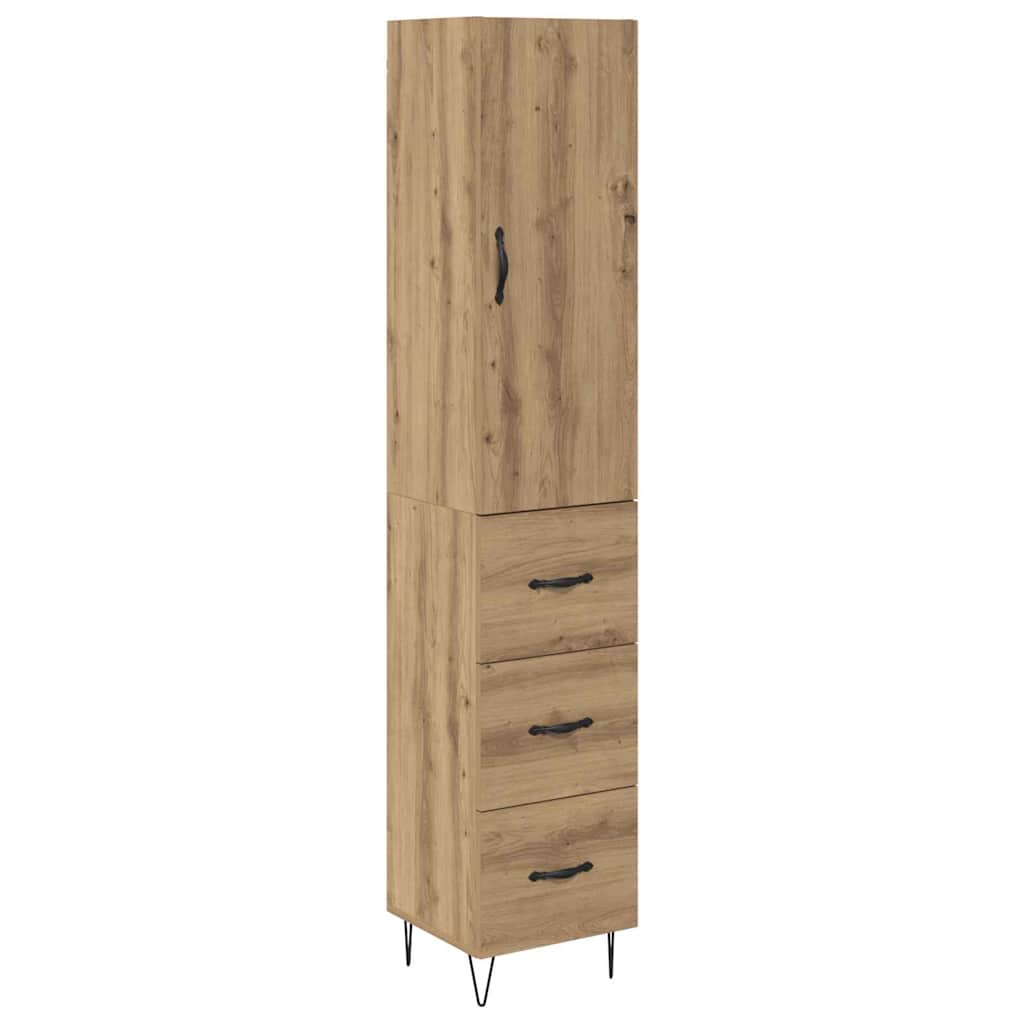 Haut Armoire avec tiroir Chêne artisanal 69,5 x 34 x 180 cm - XIOS