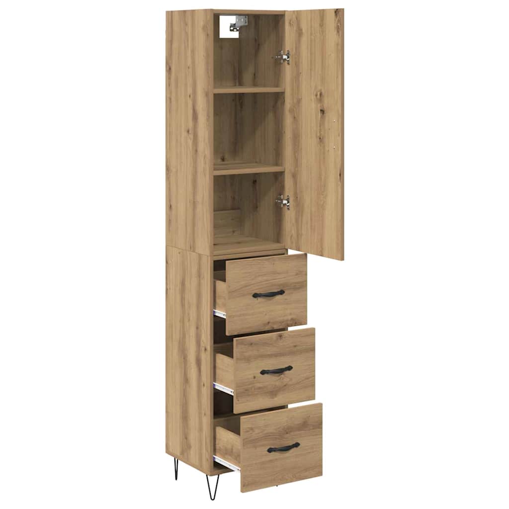 Haut Armoire avec tiroir Chêne artisanal 69,5 x 34 x 180 cm - XIOS