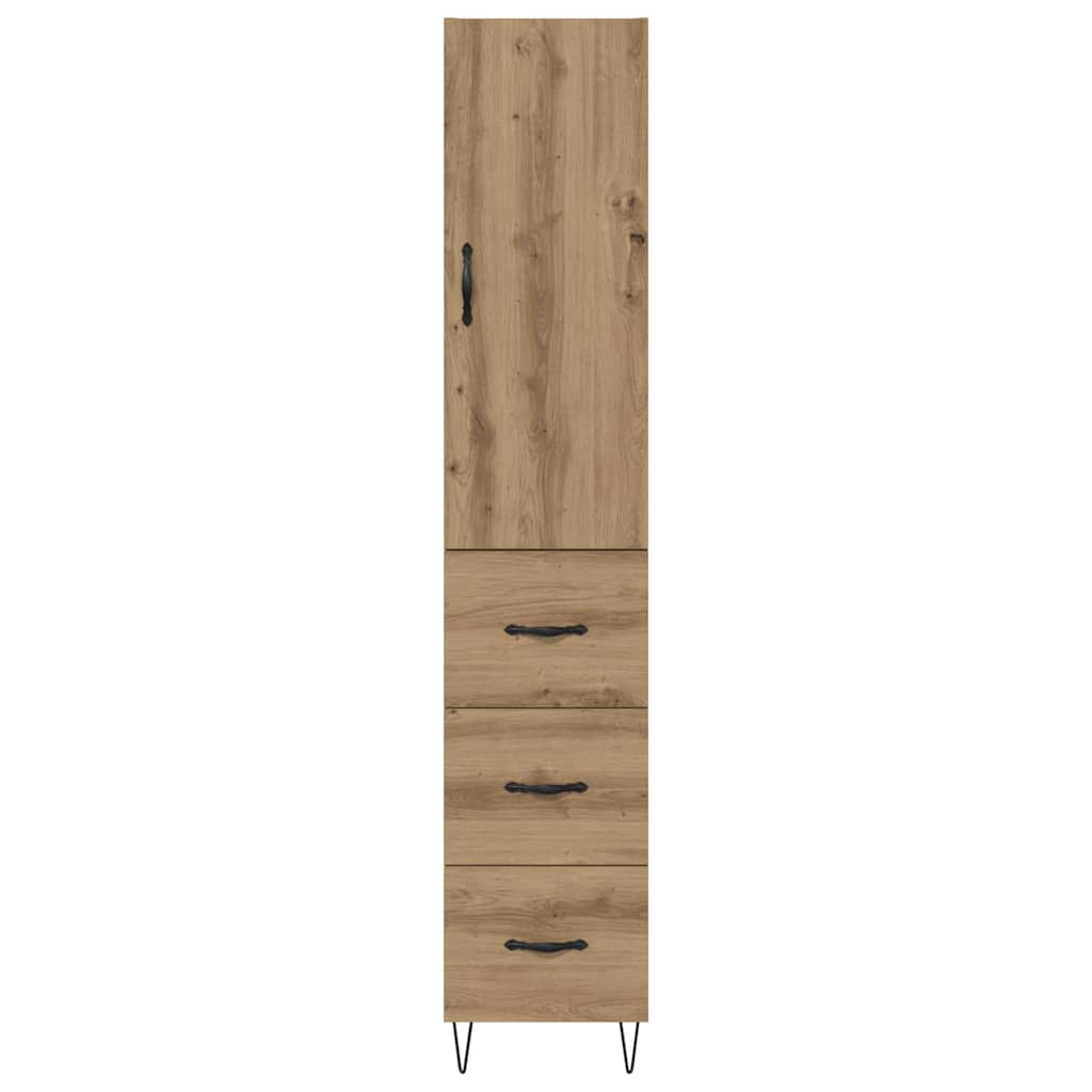 Haut Armoire avec tiroir Chêne artisanal 69,5 x 34 x 180 cm - XIOS
