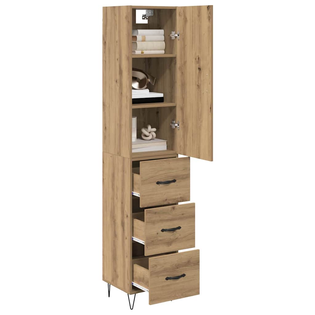 Haut Armoire avec tiroir Chêne artisanal 69,5 x 34 x 180 cm - XIOS