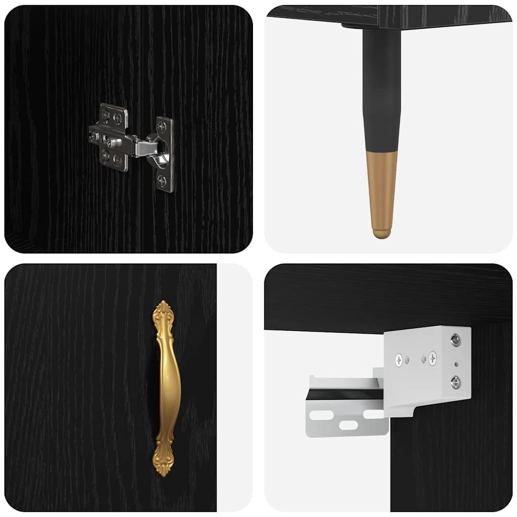 Haut Armoire Chêne noir 69,5 x 34 x 180 cm Bois d'ingénierie - XIOS