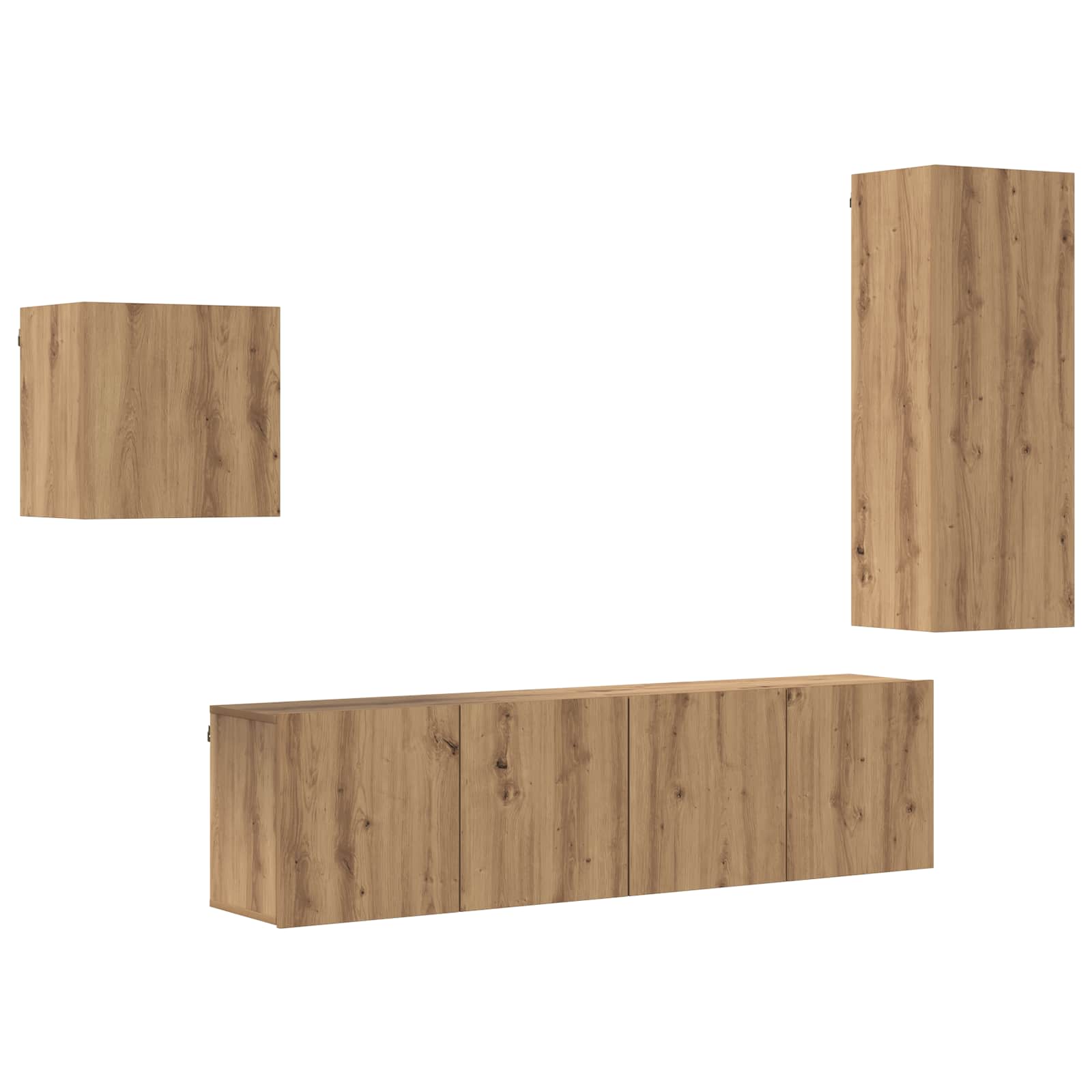 Meuble TV Montage mural 4 pcs Chêne artisanal Bois d'ingénierie - XIOS