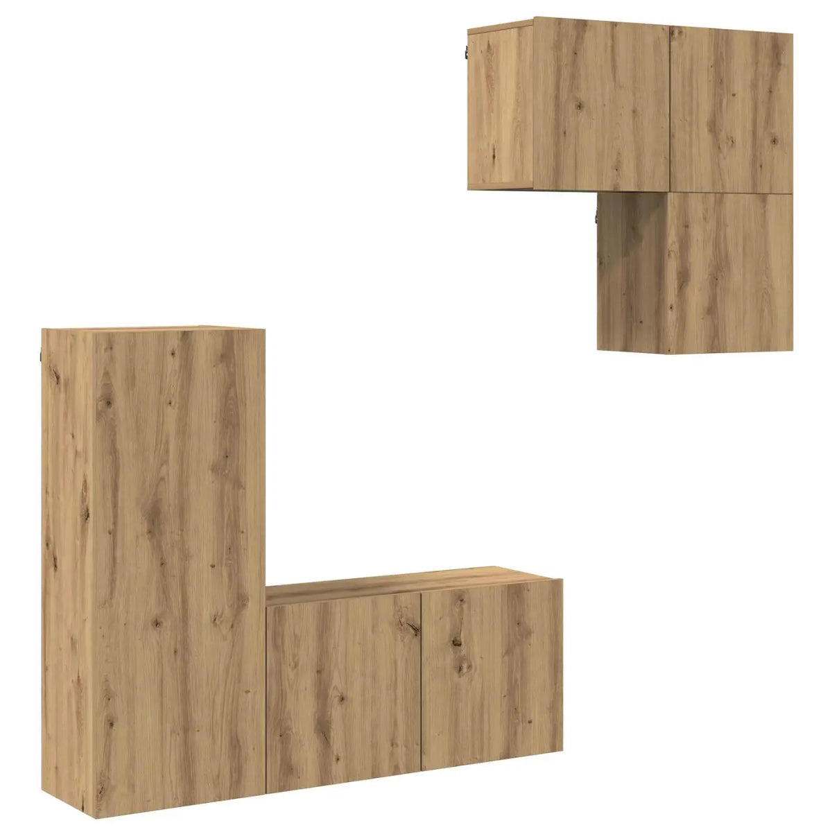 Meuble TV 4 pc Chêne artisanal Bois d’ingénierie - XIOS
