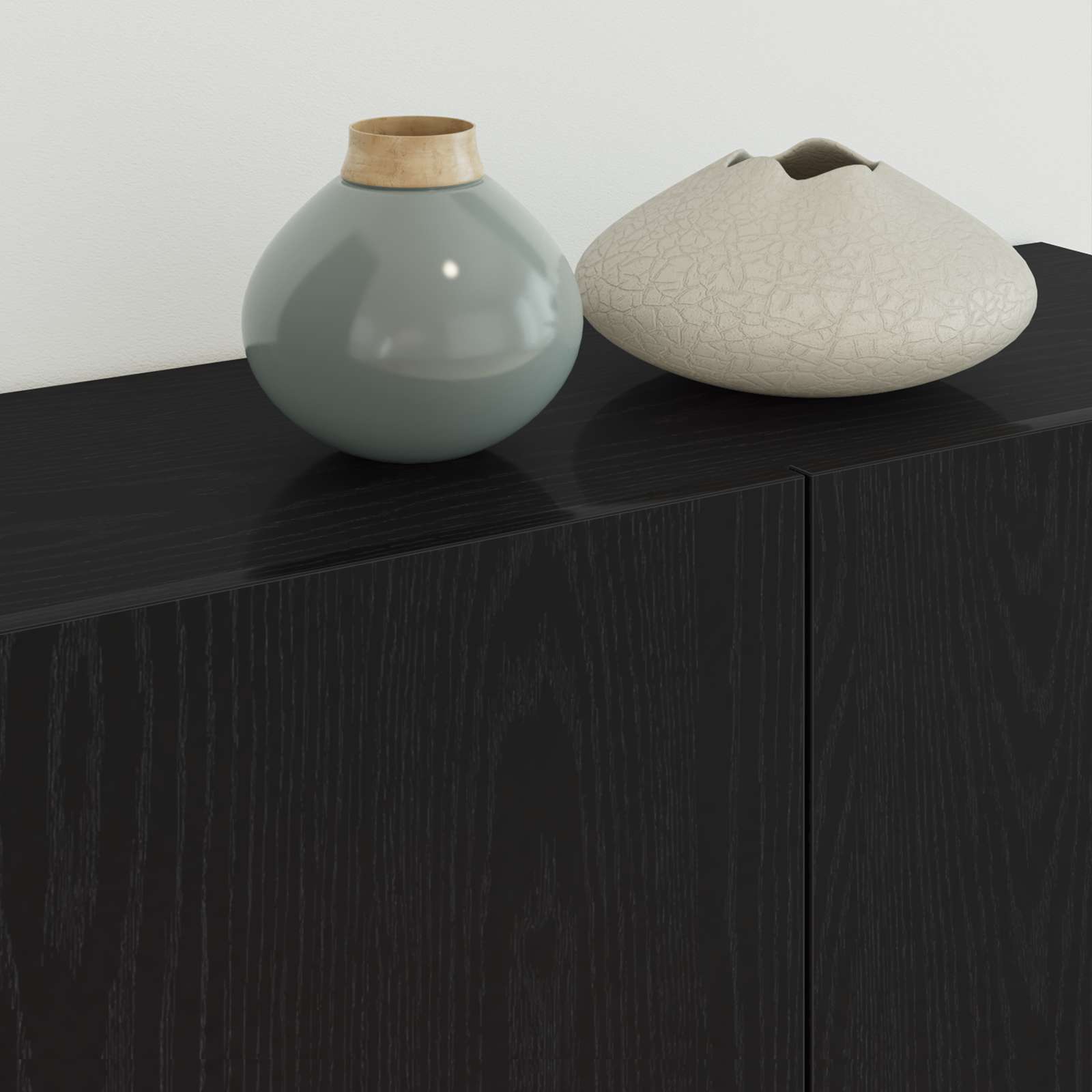 Unité murale de TV 5 pc Chêne noir Bois d'ingénierie