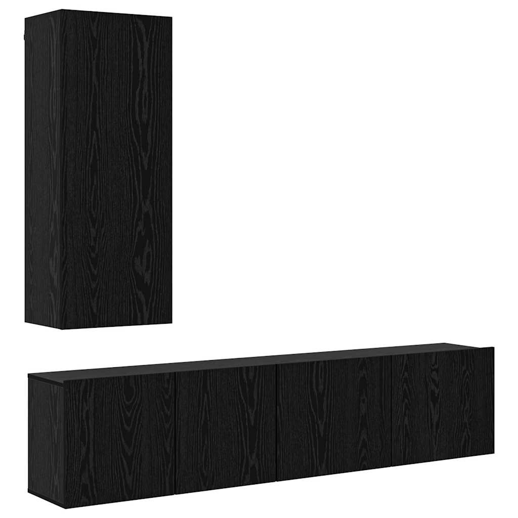 Ensemble de meuble TV mural 5 pcs Chêne noir Bois d'ingénierie - XIOS