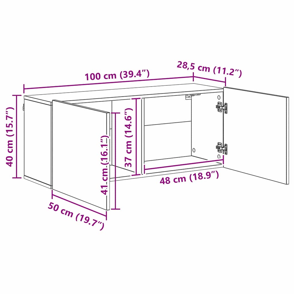 Ensemble de meuble TV mural 5 pcs Chêne noir Bois d'ingénierie - XIOS