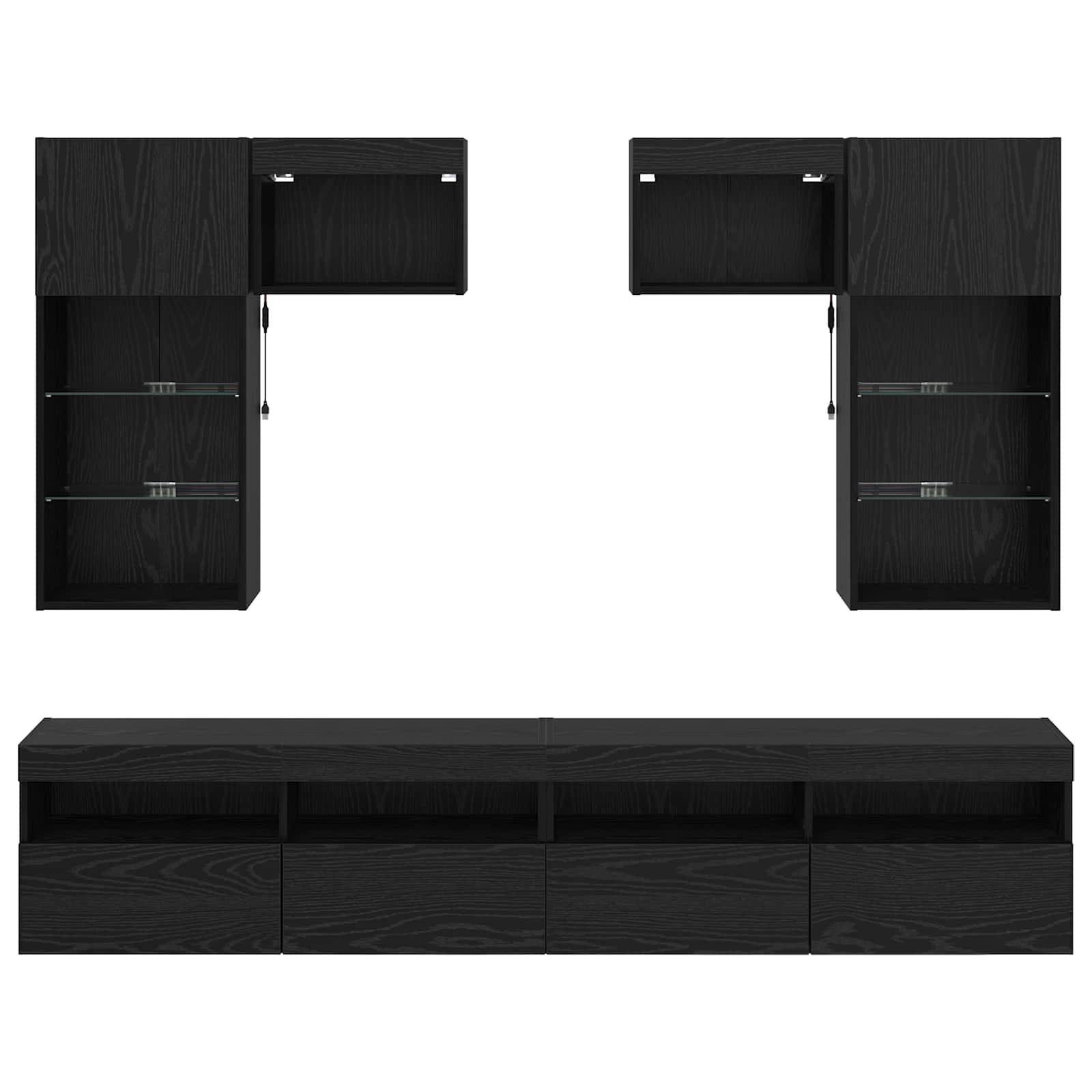 Meubles TV muraux 6 pcs Chêne artisanal Bois d'ingénierie - XIOS