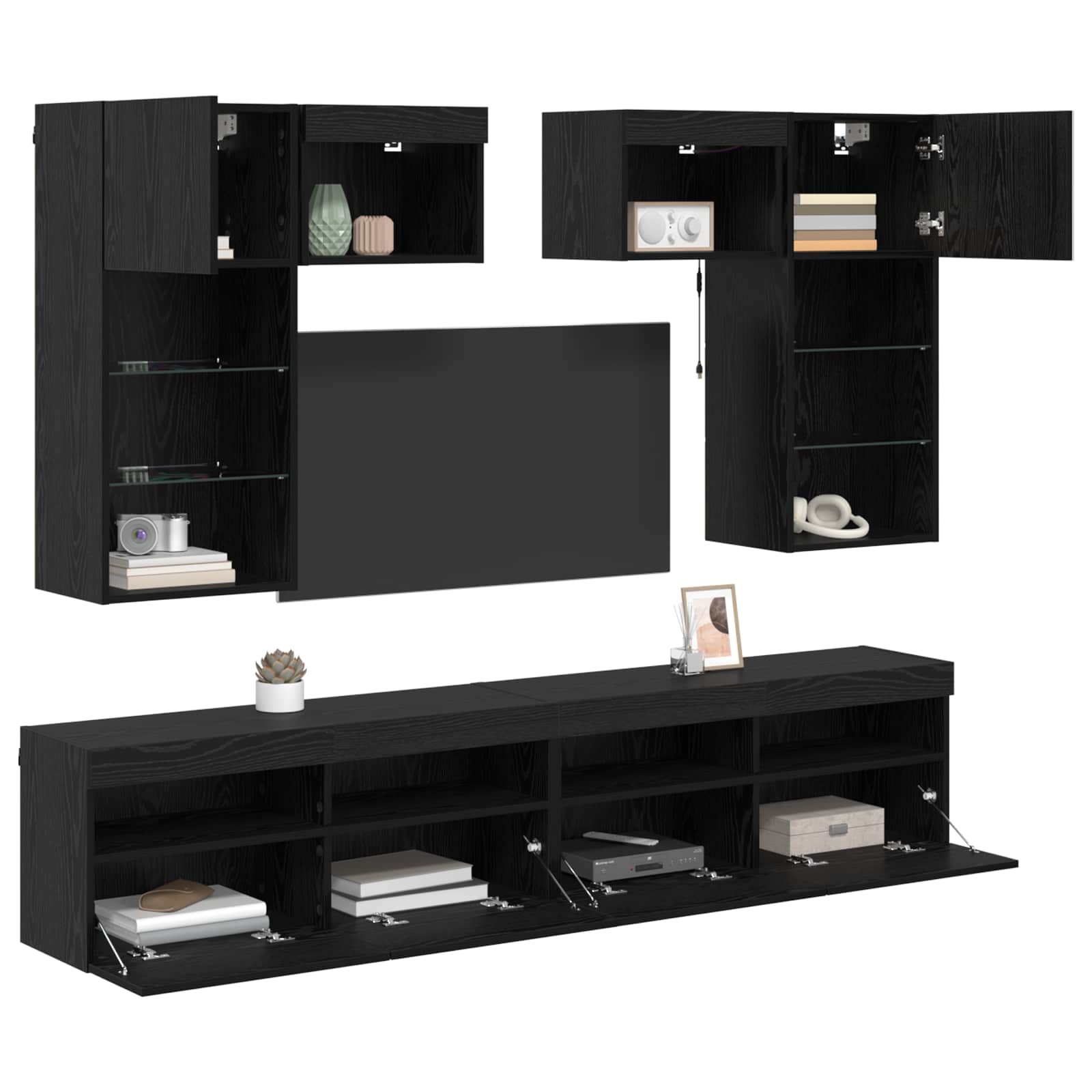 Meubles TV muraux 6 pcs Chêne artisanal Bois d'ingénierie - XIOS
