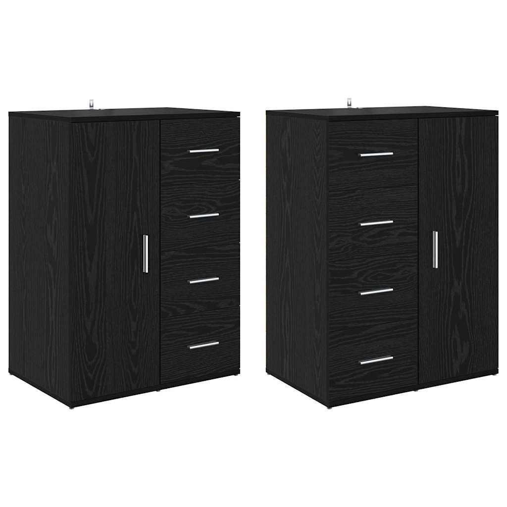 Buffets avec tiroir Corona 2 pcs Chêne noir 59 x 39 x 80 cm - XIOS