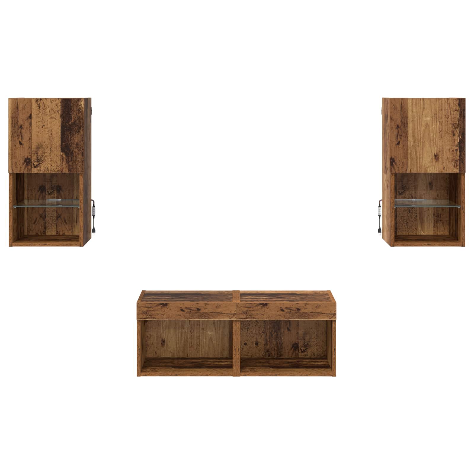 Meubles TV muraux 4 pcs Bois Ancien 30,5 x 30 x 60 cm - XIOS