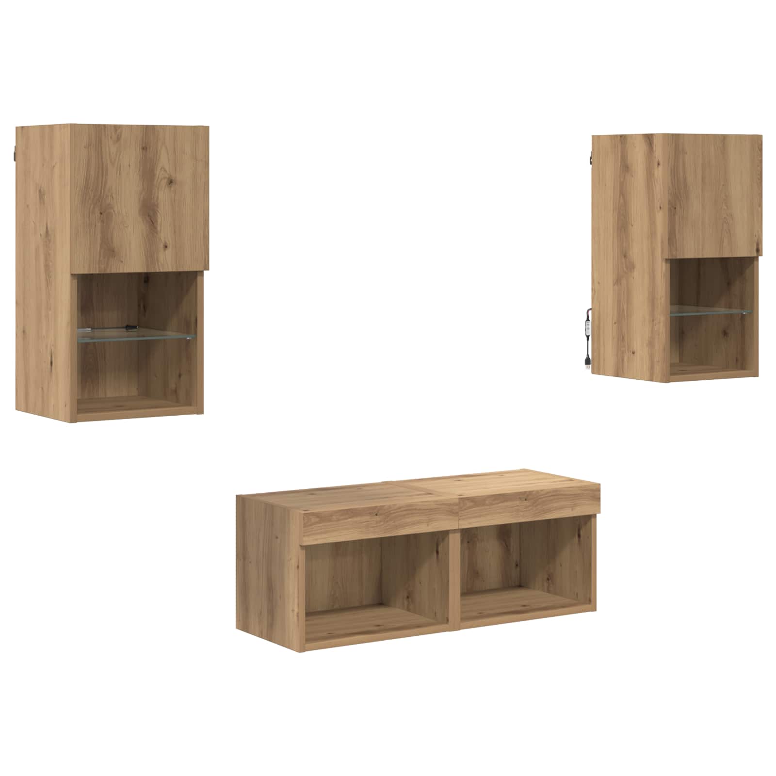 Meubles TV muraux 4 pcs Chêne artisanal Bois d'ingénierie - XIOS