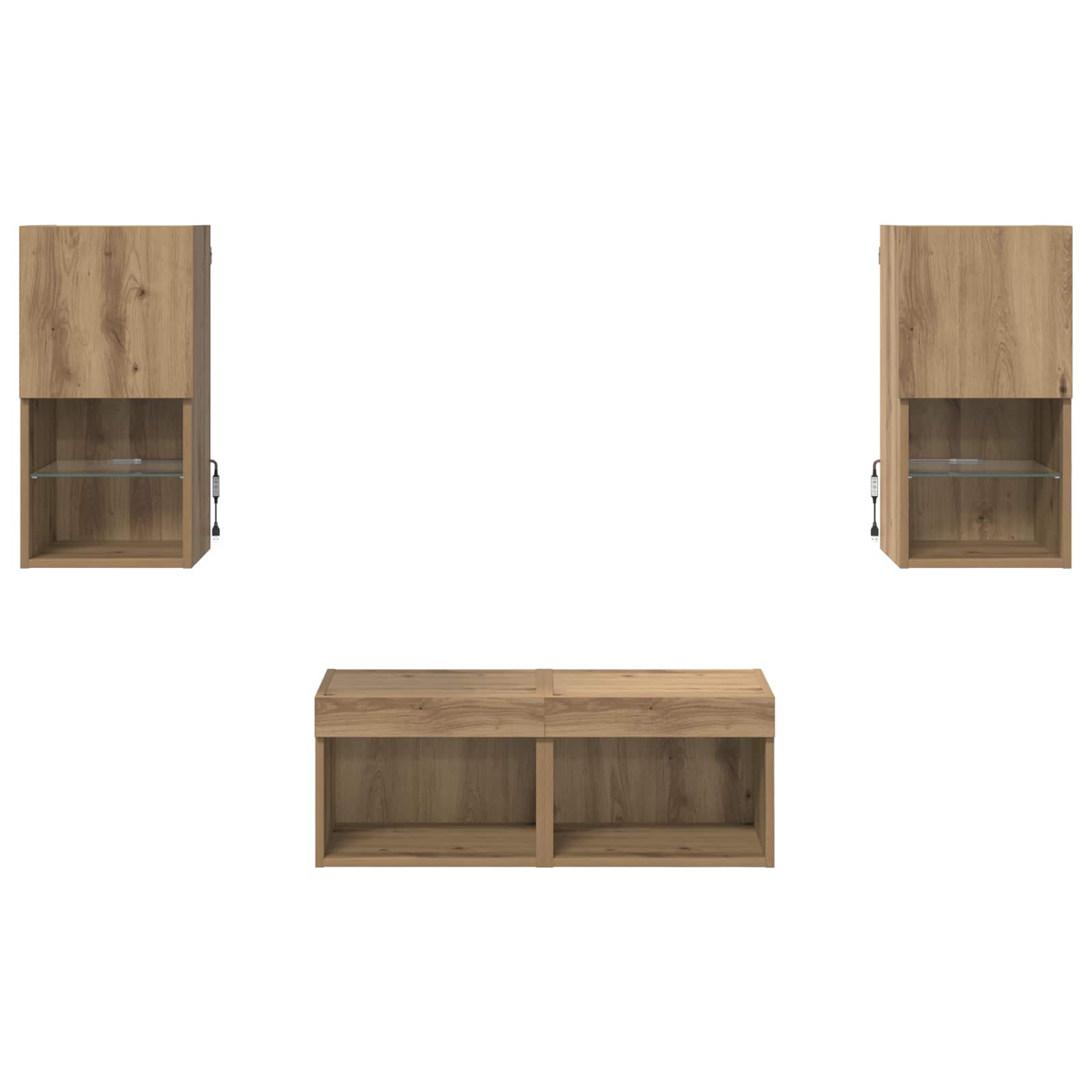 Meubles TV muraux 4 pcs Chêne artisanal Bois d'ingénierie - XIOS
