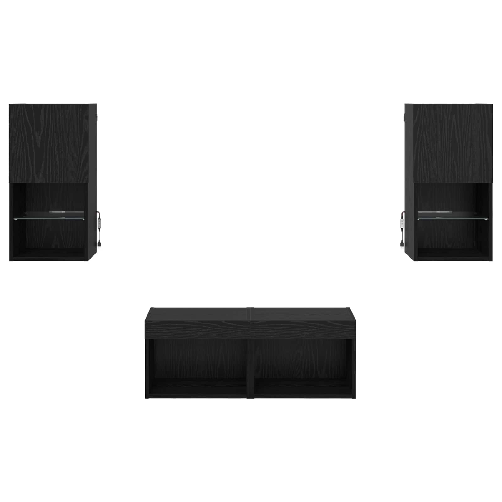 Meubles TV muraux 4 pcs Chêne noir Bois d'ingénierie - XIOS