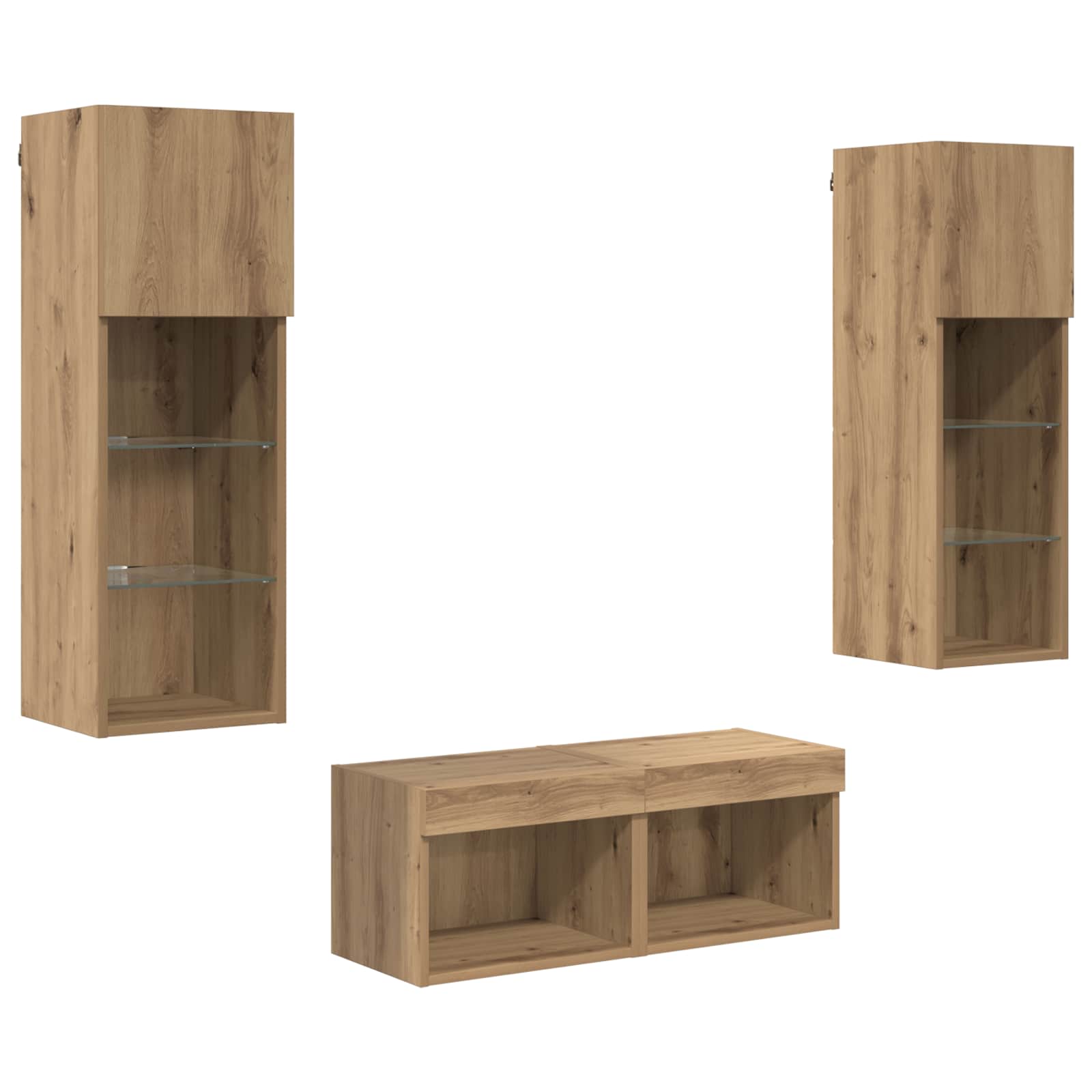 Meubles TV muraux 4 pcs Chêne noir 40 x 30 x 30 cm - XIOS