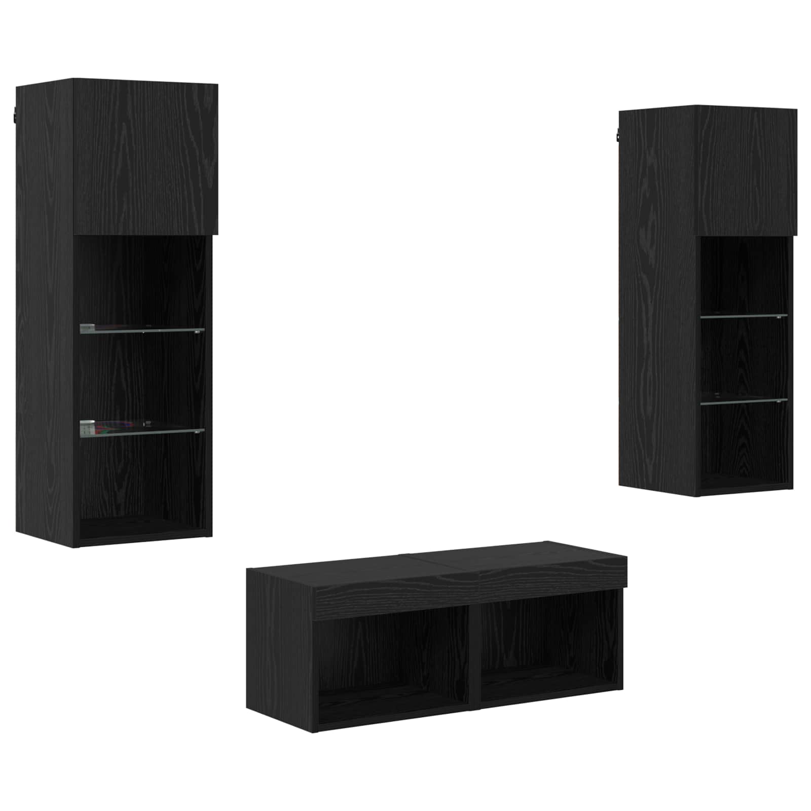 Meubles TV muraux 4 pcs Chêne noir 40 x 30 x 30 cm - XIOS