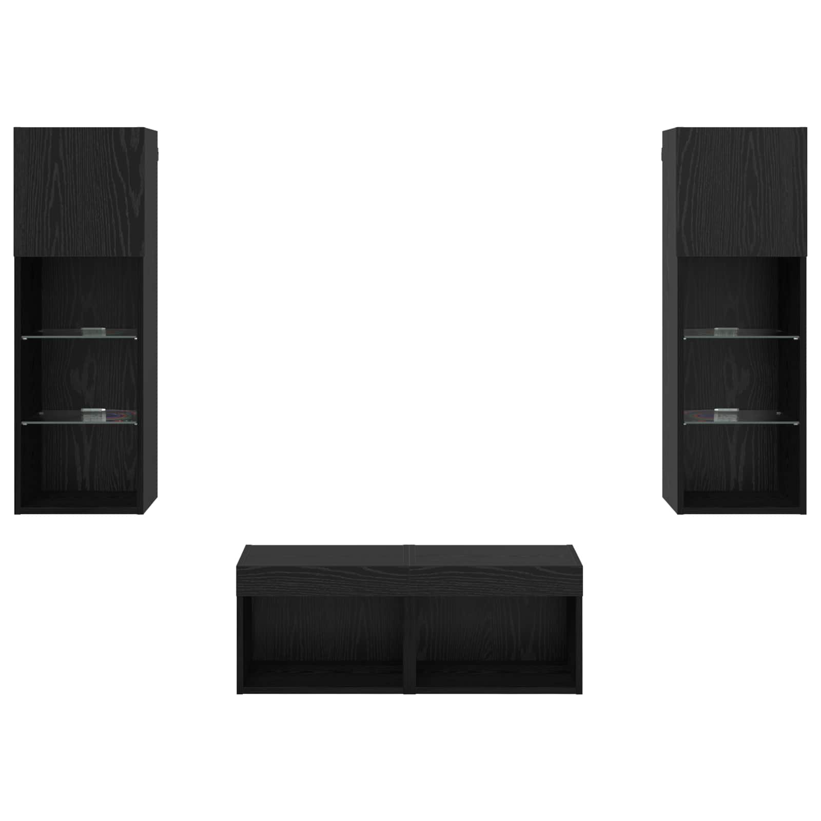 Meubles TV muraux 4 pcs Chêne noir 40 x 30 x 30 cm - XIOS