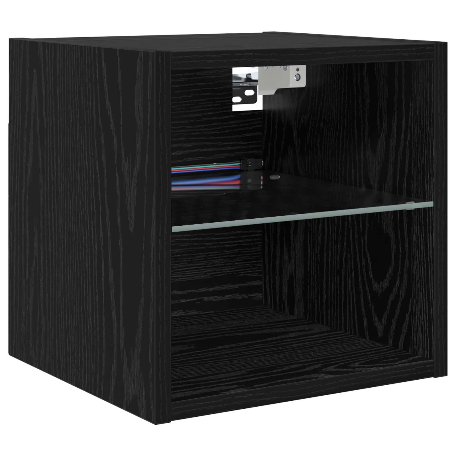 Unité murale de TV 6 pcs Chêne noir Bois d'ingénierie - XIOS