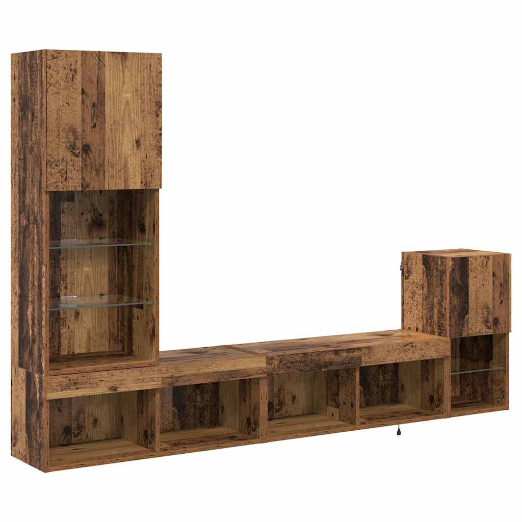 Meubles TV muraux Montage mural Bois Ancien Bois d'ingénierie - XIOS