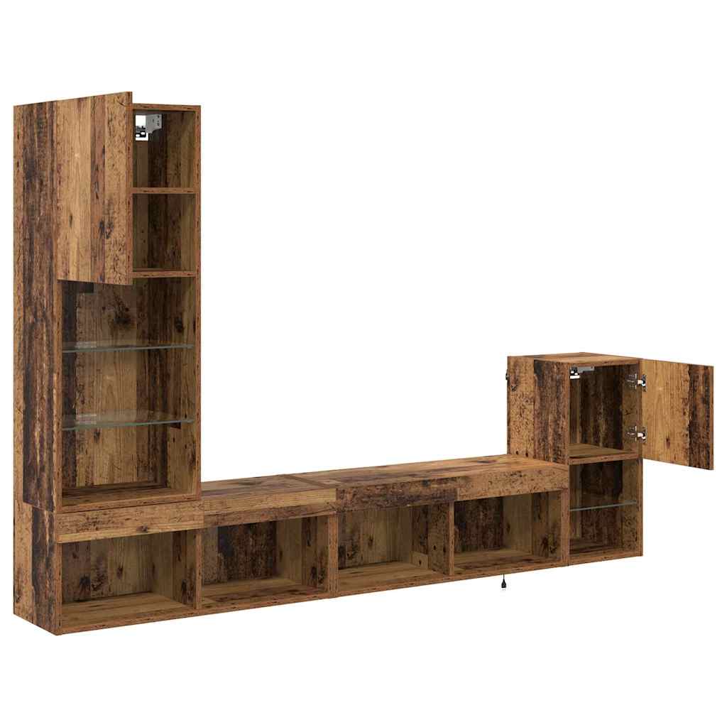 Meubles TV muraux Montage mural Bois Ancien Bois d'ingénierie - XIOS