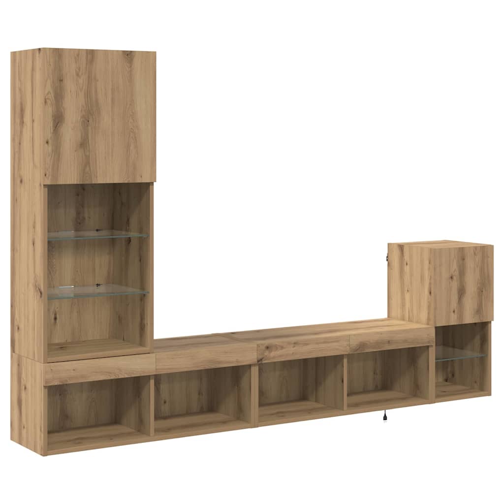 Meubles TV muraux Chêne artisanal Bois d'ingénierie - XIOS