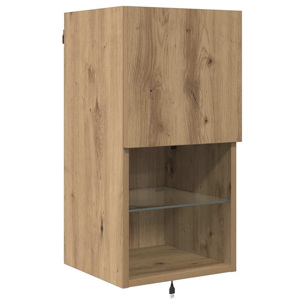 Meubles TV muraux Chêne artisanal Bois d'ingénierie - XIOS