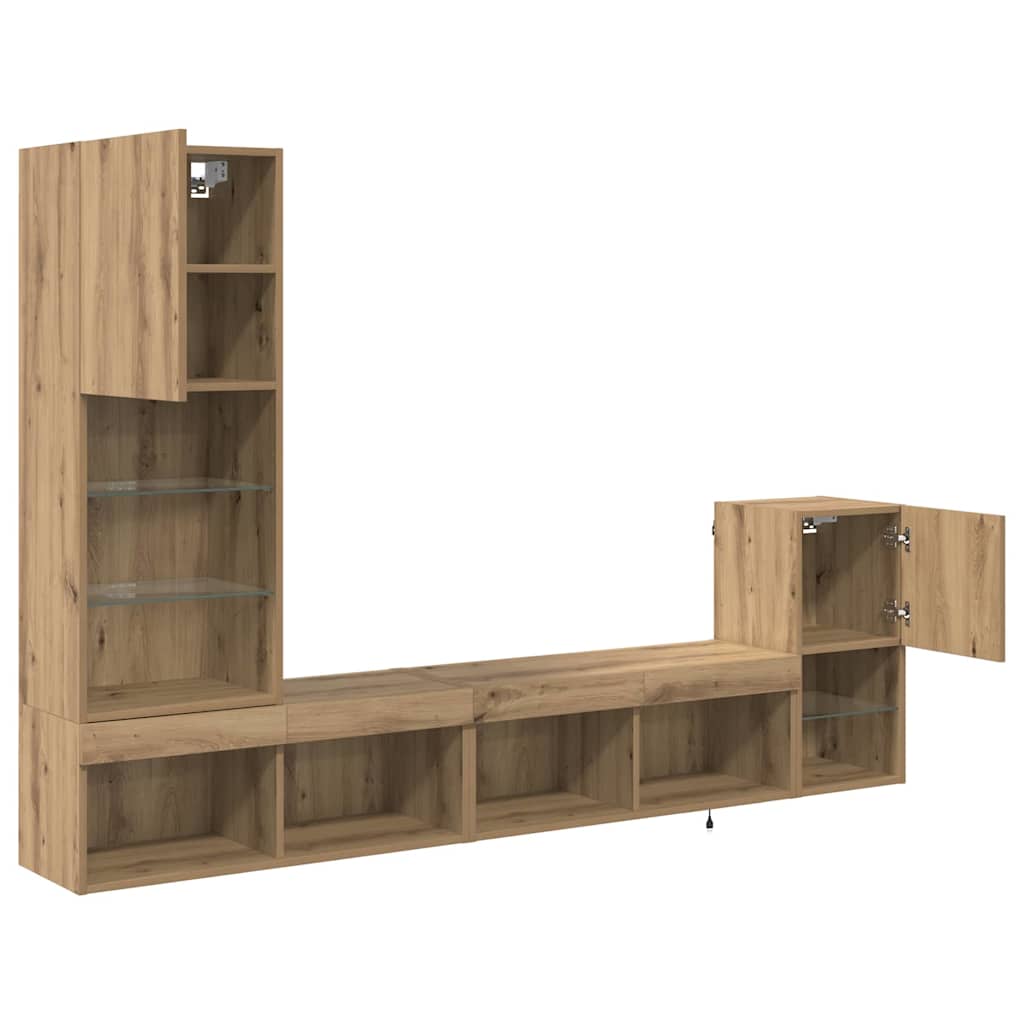 Meubles TV muraux Chêne artisanal Bois d'ingénierie - XIOS