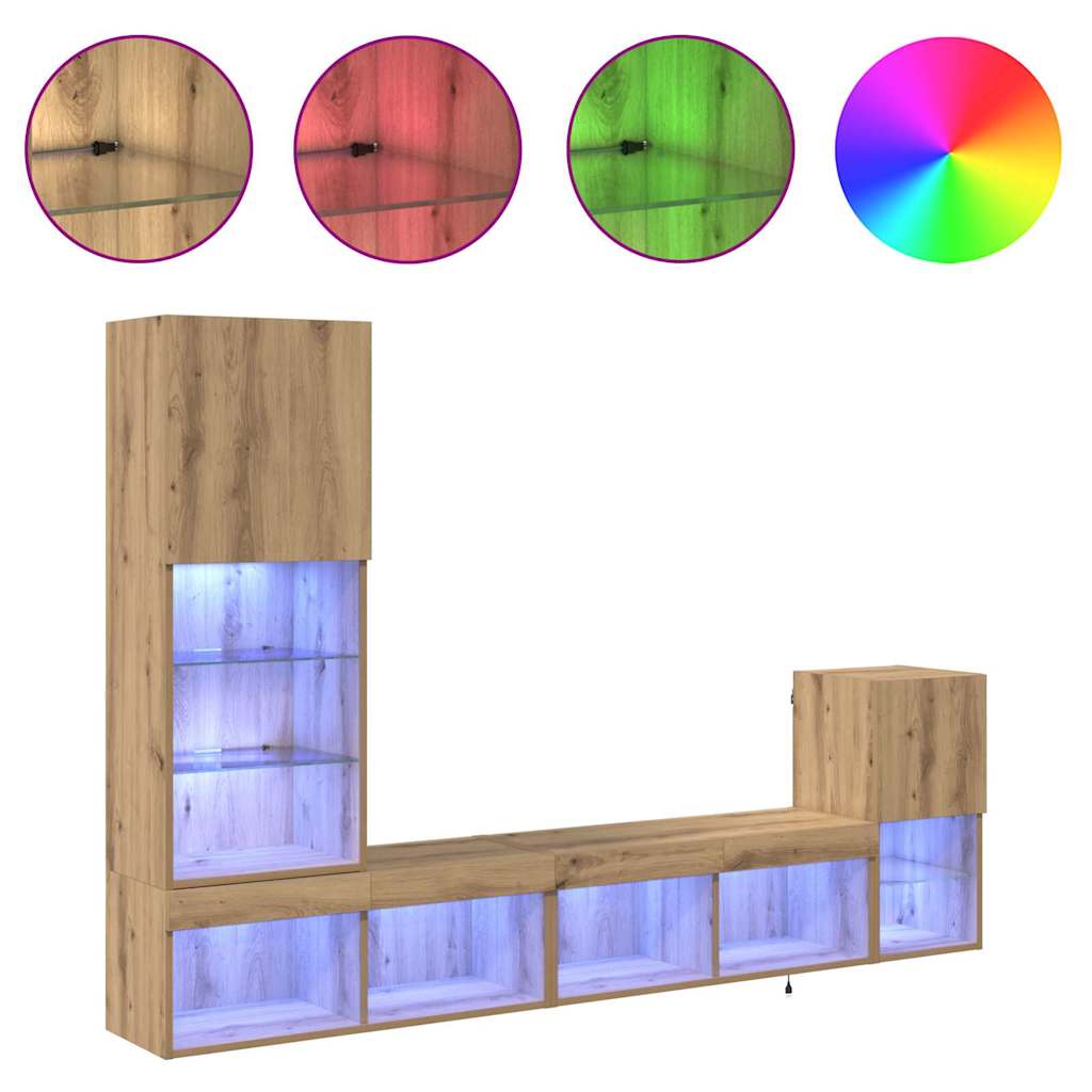 Meubles TV muraux Chêne artisanal Bois d'ingénierie - XIOS