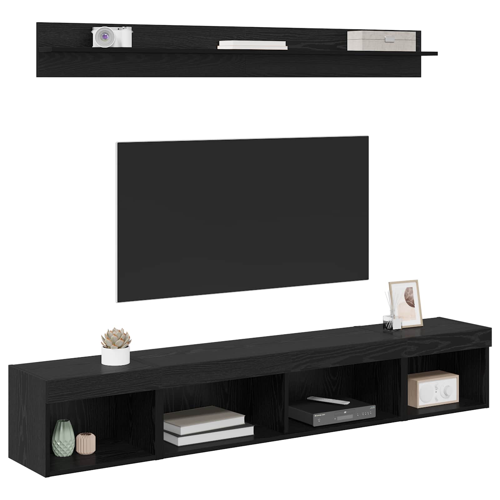 Ensemble de meuble TV mural 5 pcs Chêne noir Bois d'ingénierie - XIOS