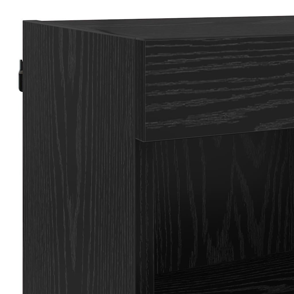 Unités murales TV avec LED 6 pcs Chêne noir Bois d'ingénierie - XIOS