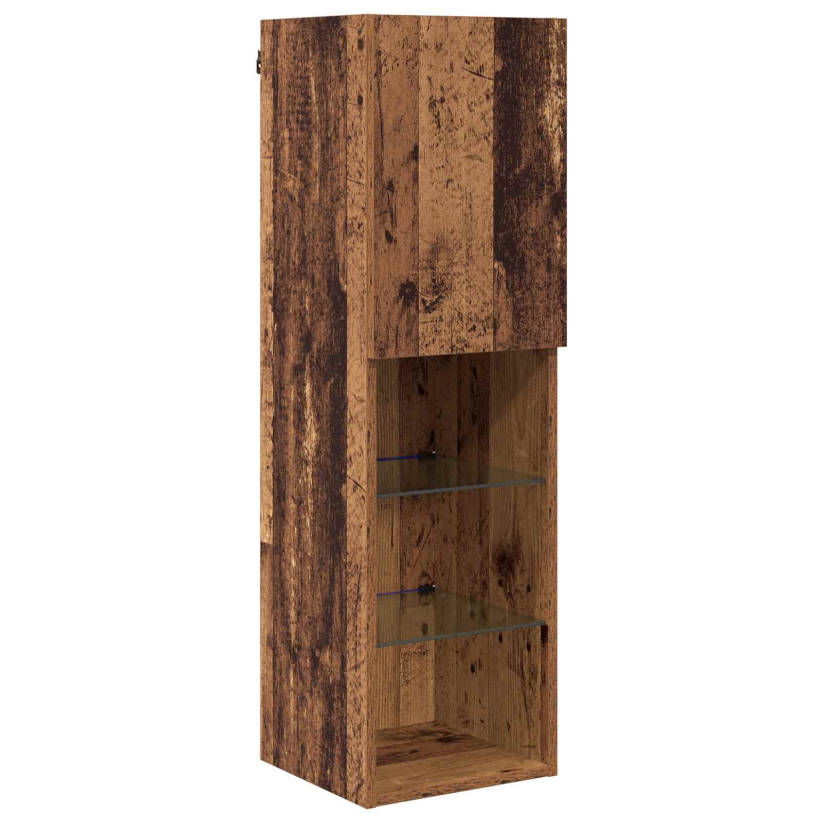 Unité murale de TV avec LED 4 pcs Bois ancien Bois d'ingénierie - XIOS