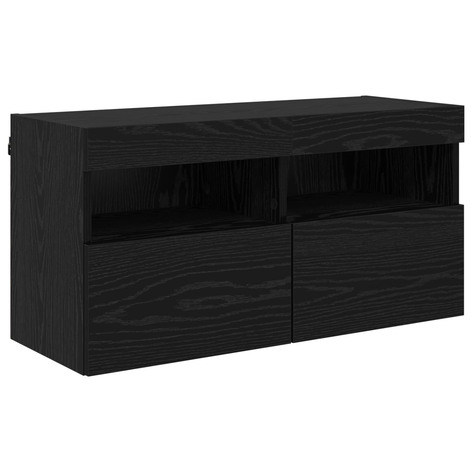 Unités murales TV avec LED 5 pcs Chêne noir 80 x 30 x 40 cm - XIOS