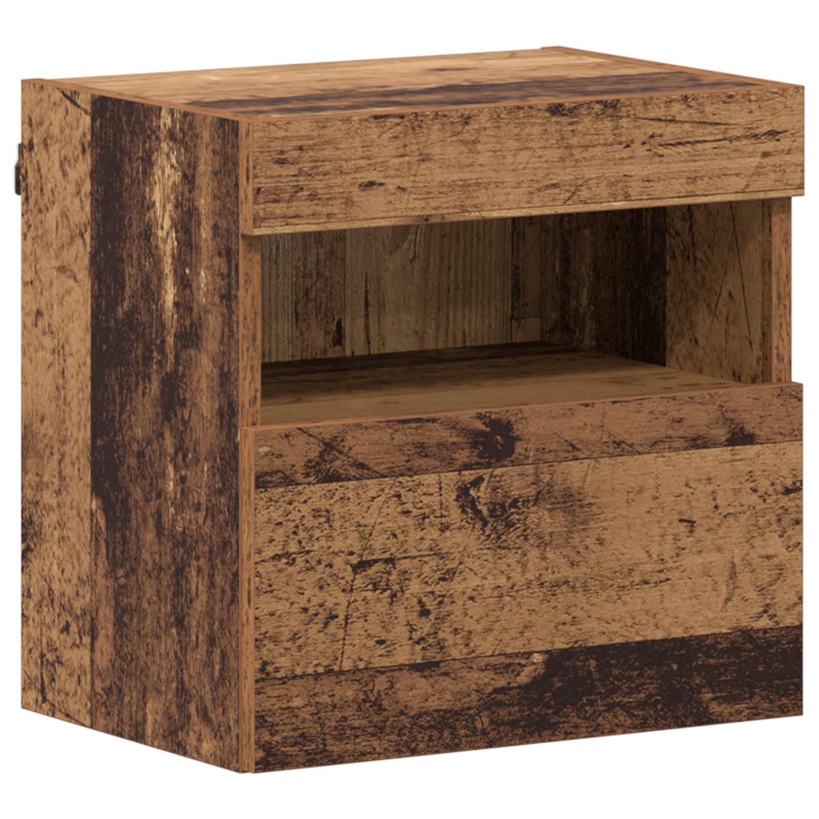 Meuble TV avec LED 7 pcs Bois ancien Bois d'ingénierie - XIOS