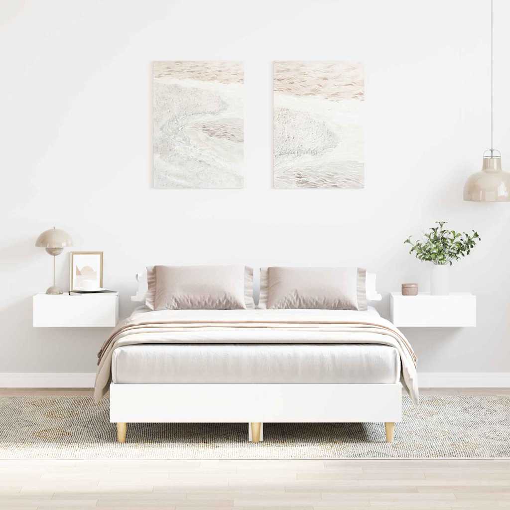 Cadre de lit Blanc 137 x 190 cm Bois d'ingénierie - XIOS