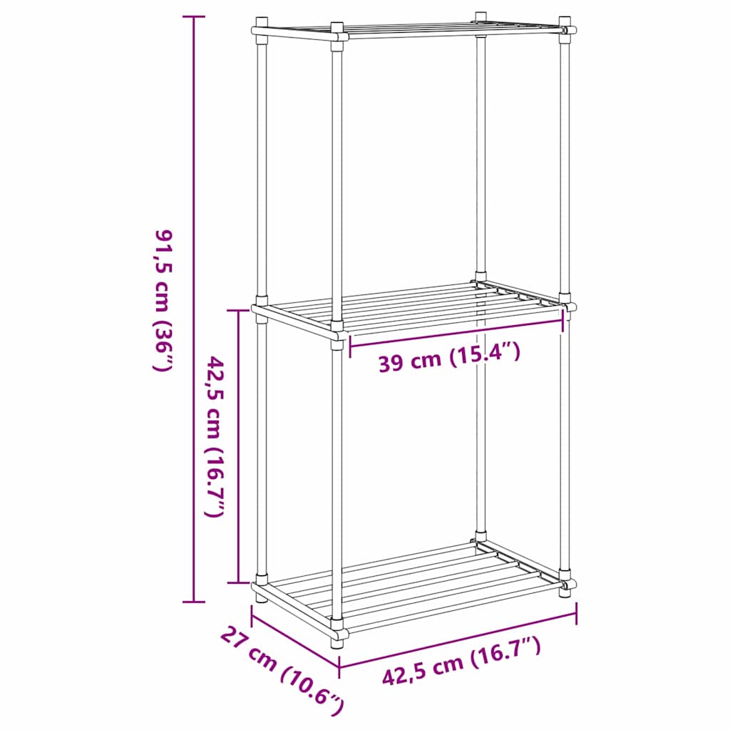 Étagère de rangement blanc 43 x 27 x 90 cm Aluminium - XIOS