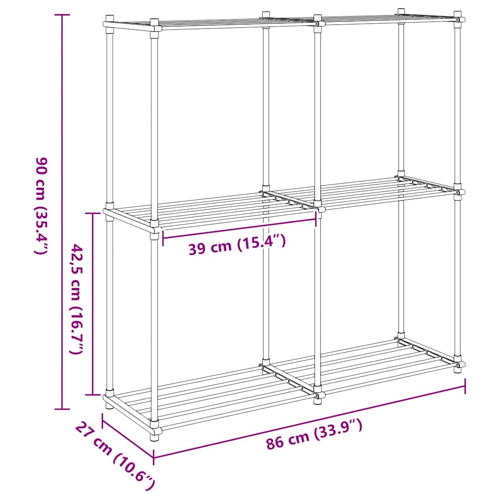 Étagère de rangement blanc 43 x 27 x 90 cm Aluminium - XIOS