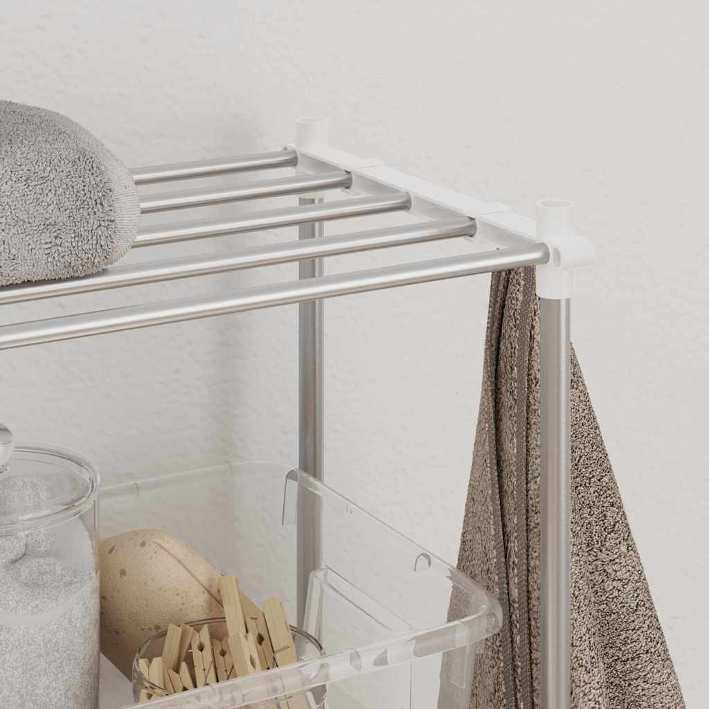 Étagère pour machine à laver Blanc 63 x 27 x 136 cm Aluminium - XIOS