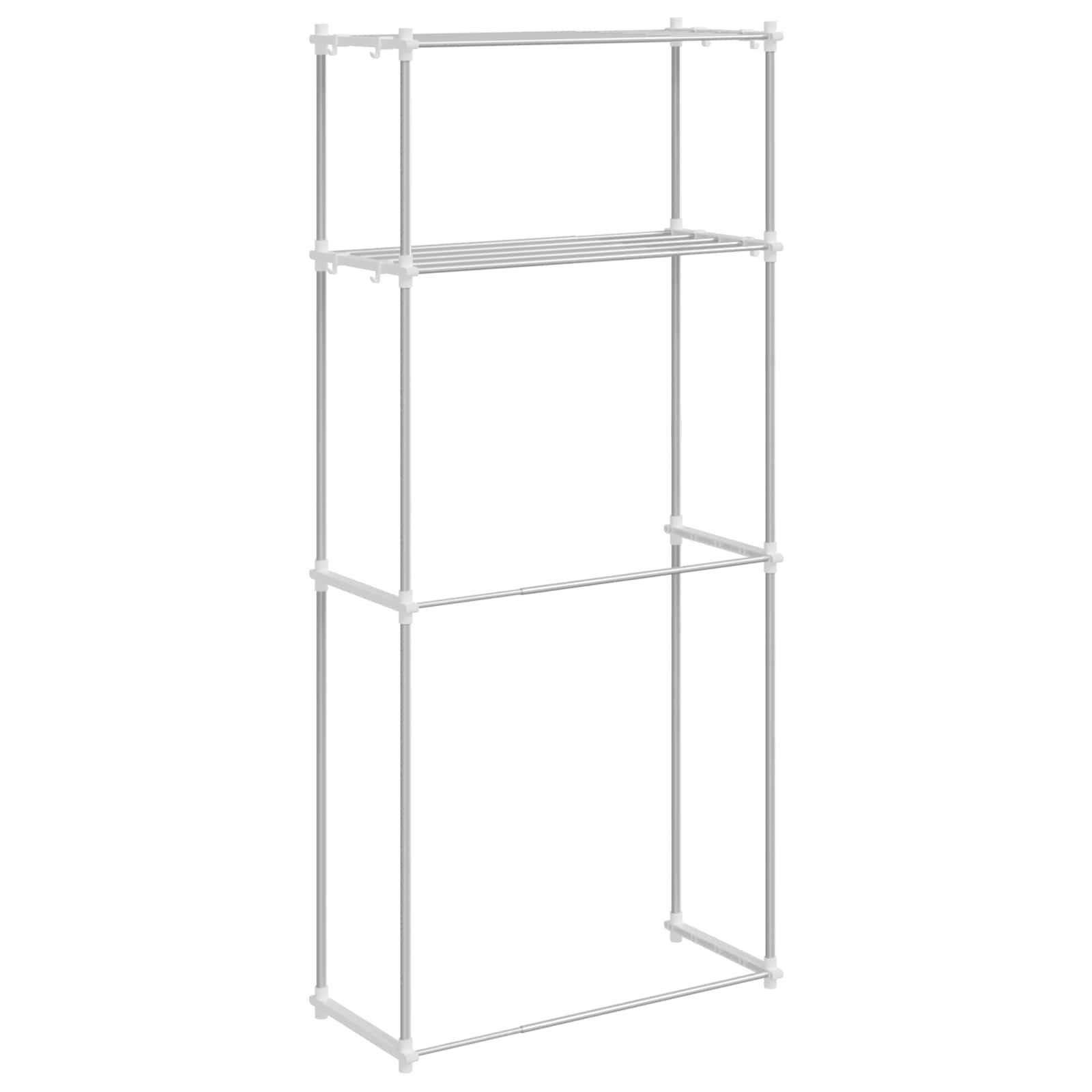 Étagère pour machine à laver Blanc 70 x 27 x 136 cm Aluminium - XIOS