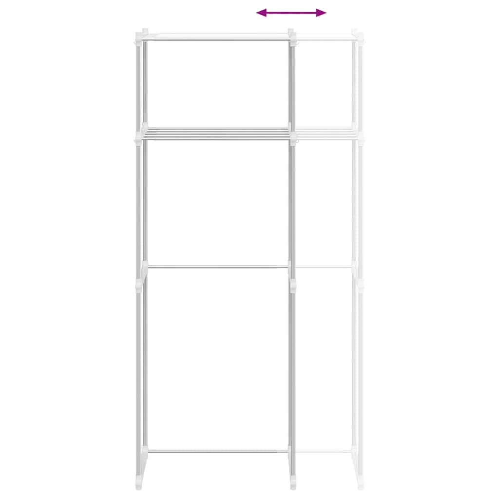 Étagère pour machine à laver Blanc 63 x 27 x 136 cm Aluminium - XIOS