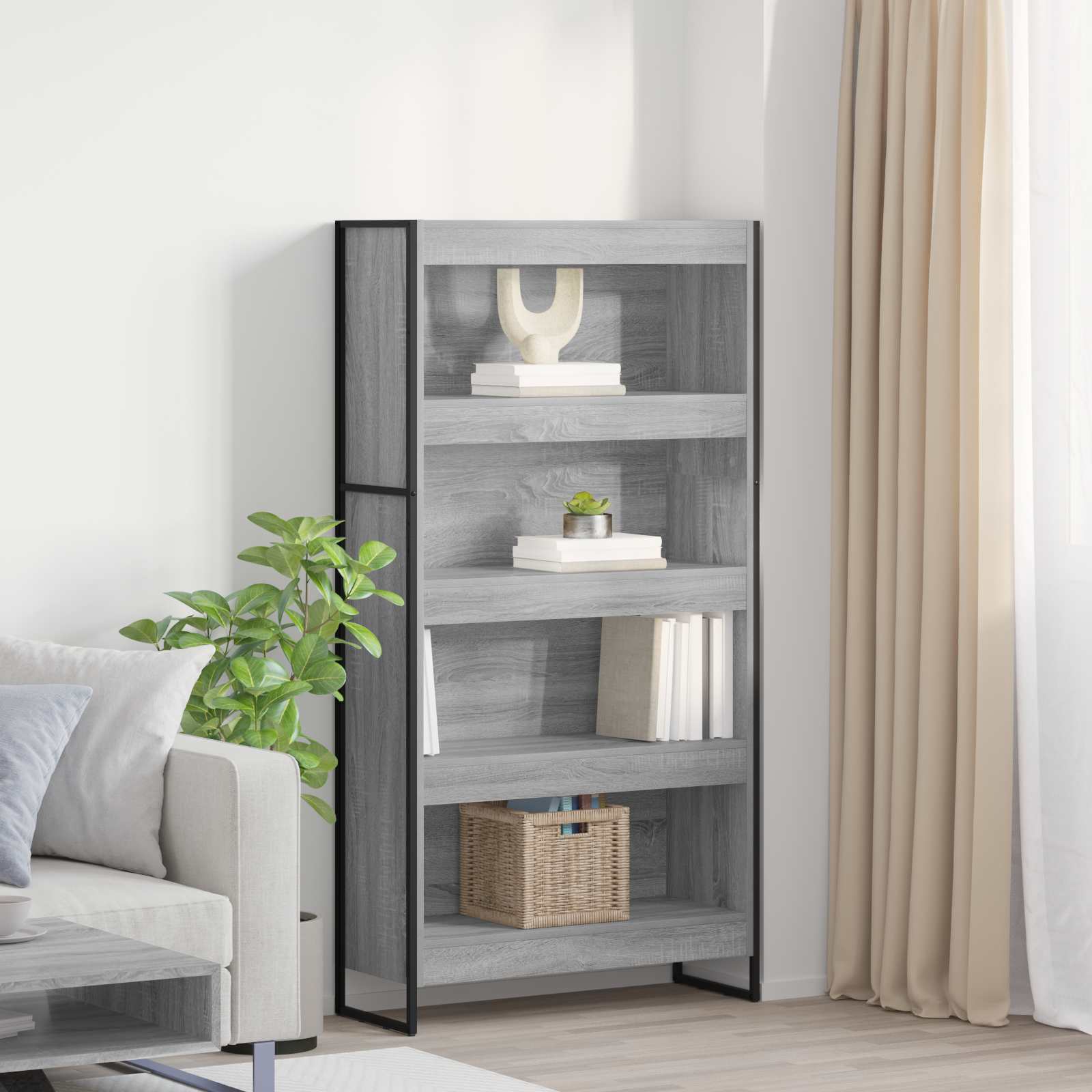 Bibliothèque 2 pcs Gris Sonoma 80 x 30 x 155 cm - XIOS