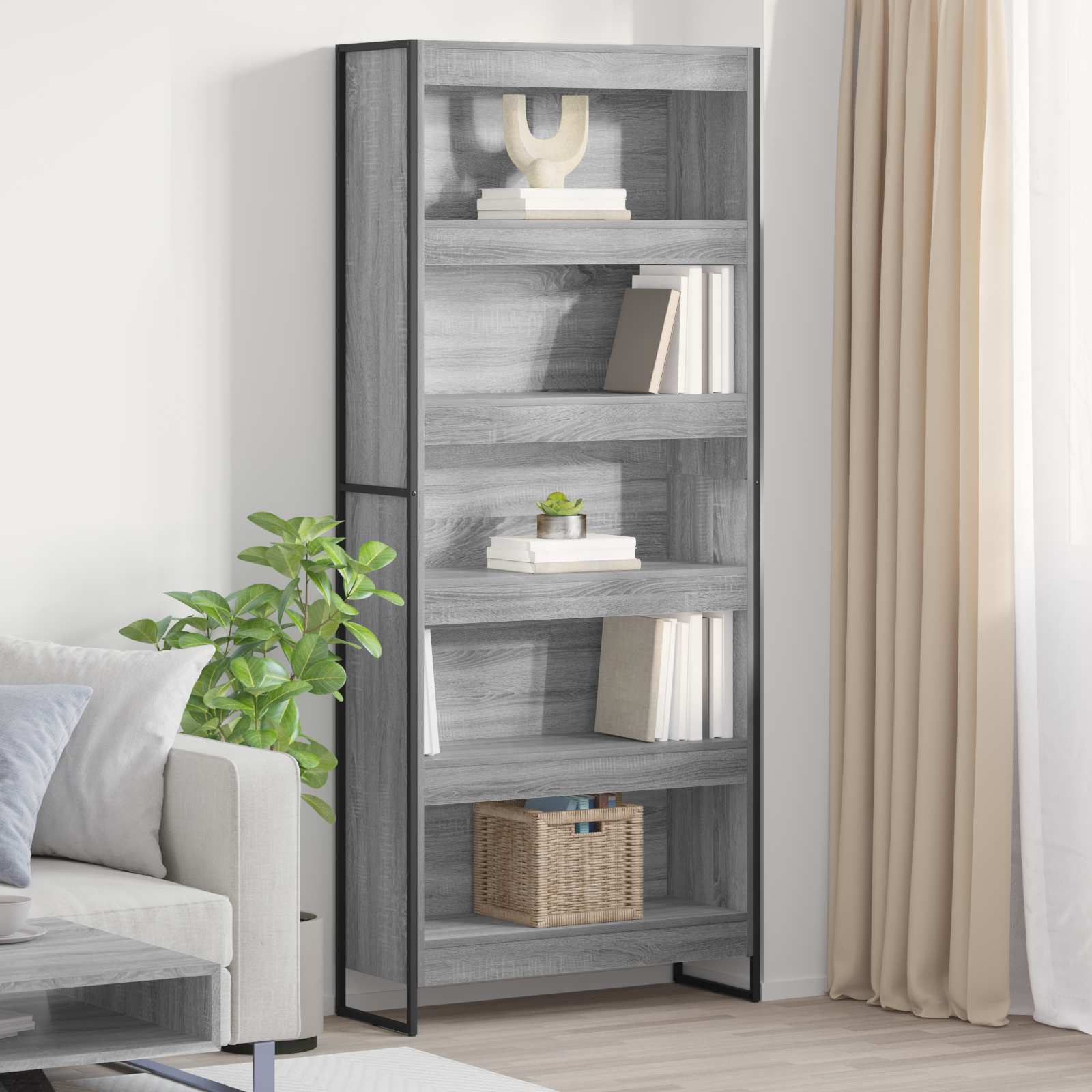 Bibliothèque 2 pcs Gris Sonoma 80 x 30 x 155 cm - XIOS