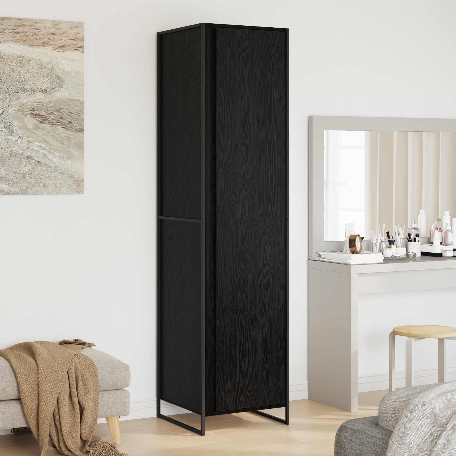Garde-robe 2 pcs Chêne noir 50 x 50 x 200 cm Bois d'ingénierie - XIOS