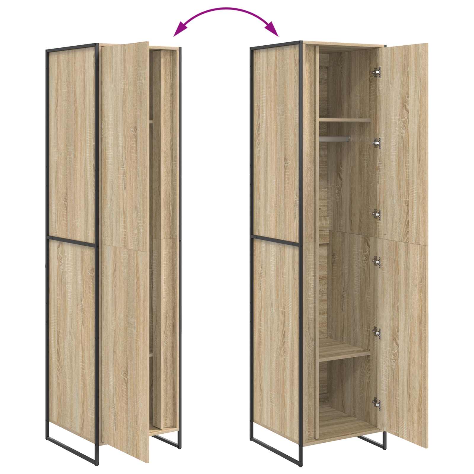 Garde-robe 2 pcs Sonoma 50 x 50 x 200 cm Bois d'ingénierie - XIOS