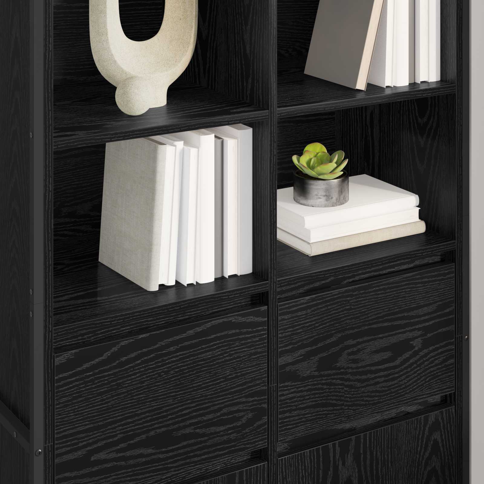 Buffet 2 pcs Chêne noir 81 x 36 x 150.5 cm Bois d'ingénierie - XIOS