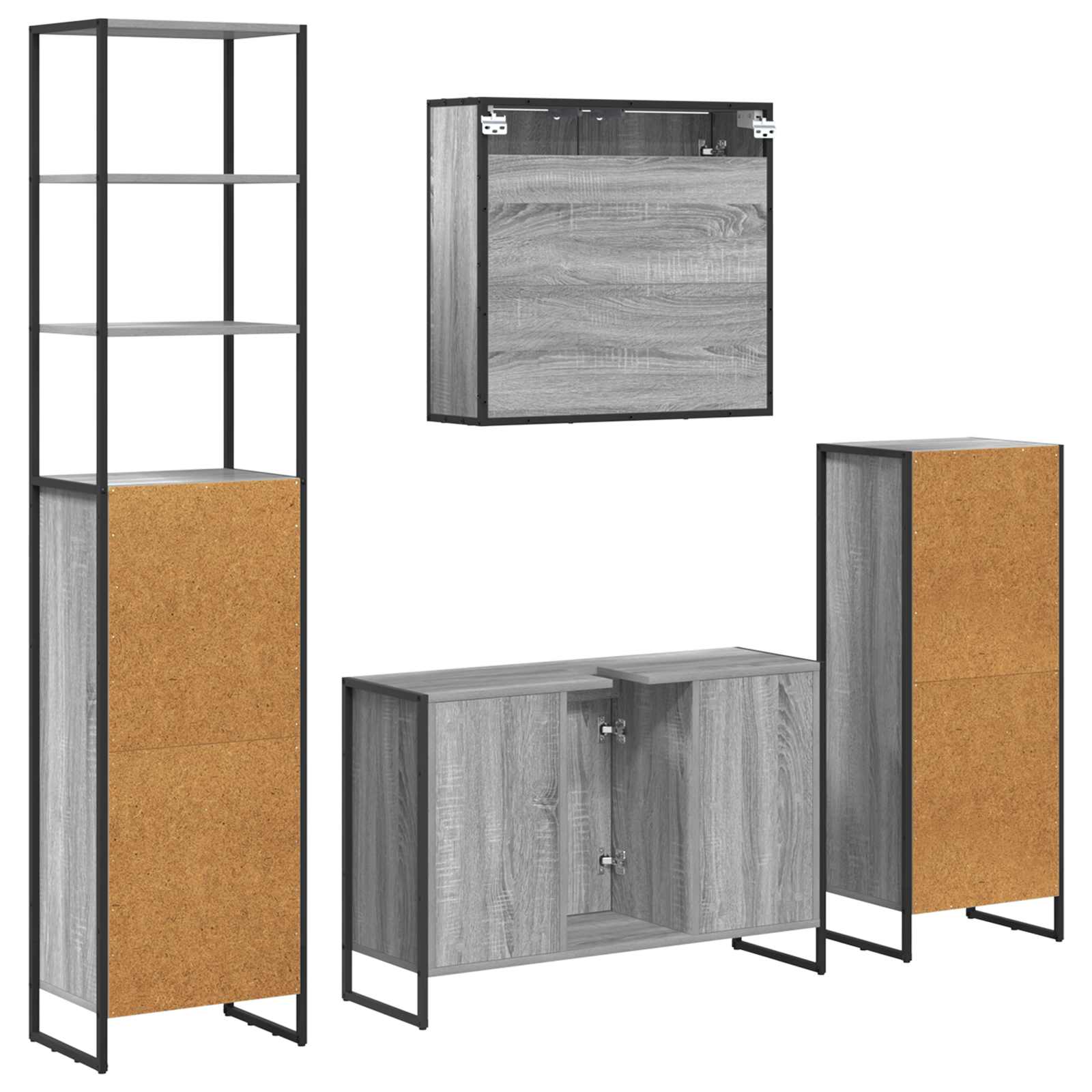 Ensemble de mobilier de salle de bain 4 pc Gris Sonoma - XIOS
