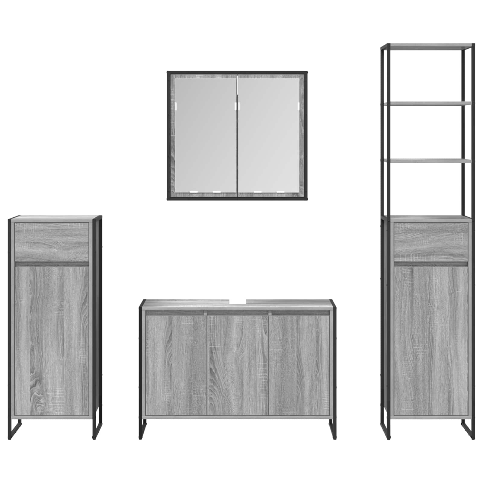 Ensemble de mobilier de salle de bain 4 pc Gris Sonoma - XIOS