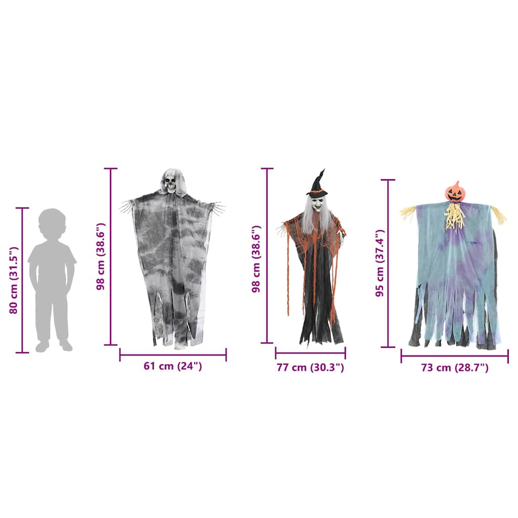 Fantôme Suspendu Halloween 3 pcs Multicolore 61 x 97 cm - XIOS