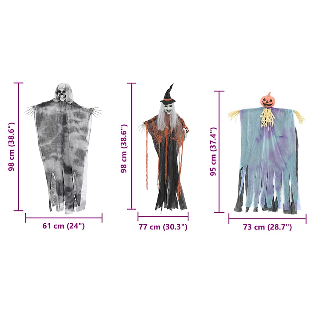 Fantôme Suspendu Halloween 3 pcs Multicolore 61 x 97 cm - XIOS